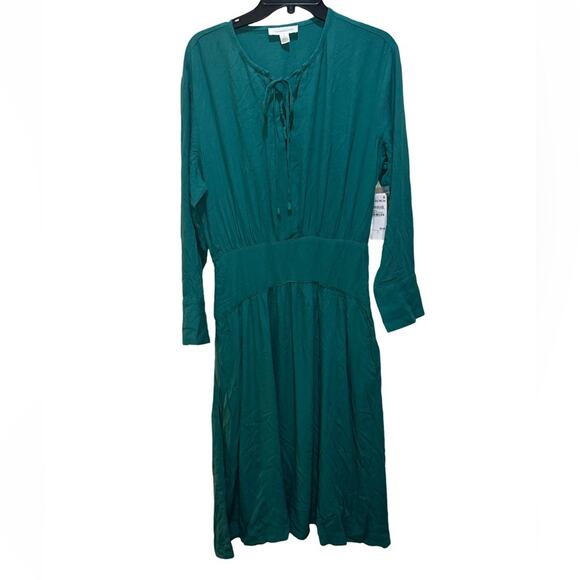 Treasure & Bond Long Sleeve Midi Dress - Green Heirloom Size S - Picture 5 of 7